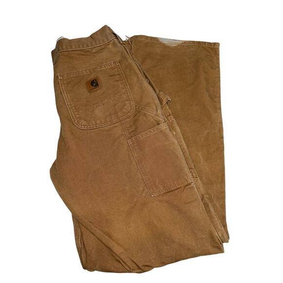 Carhartt Men’s Dungaree Fit Work Pants Tan 30x34 B11BRN  FLAWS - Picture 1 of 10